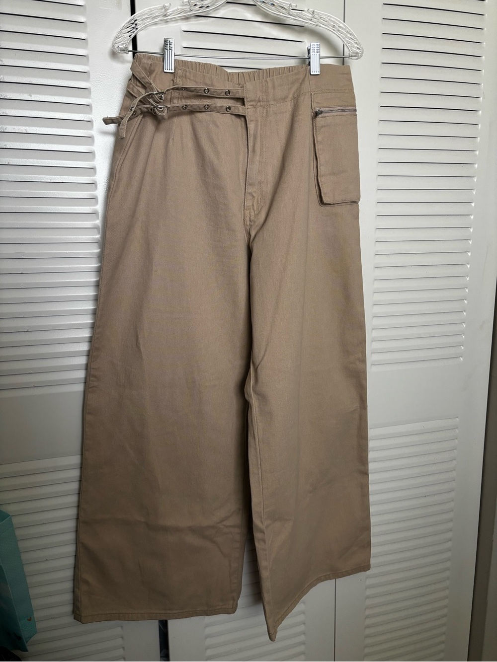 Wide-Leg Casual Pants in Tan
